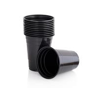 Persy Party Reusable Beer Pong Cups for Party (25 Pack) - Colourful Easy Grip 16oz Plastic Cups - BPA-Free & Shatterproof Plastic Drinking Cups for Beer, Cocktail, Soda & Cold Drinks - Black