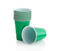 Persy Party Reusable Beer Pong Cups for Party (50 Pack) - Colourful Easy Grip 16oz Plastic Cups - BPA-Free & Shatterproof Plastic Drinking Cups for Beer, Cocktail, Soda & Cold Drinks - Green