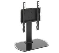 perth 43'' universal swivel table top glass base tv stand - black