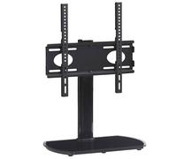 perth 55'' universal swivel tv stand mount bracket with black glass base