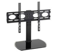 perth 65'' universal fixed tv stand mount bracket with black glass base