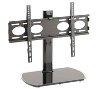 perth 65'' universal swivel tv stand mount bracket with black glass base