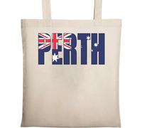 Perth Australia Australian Flag Natural Ecological Cotton Tote Bag Beige