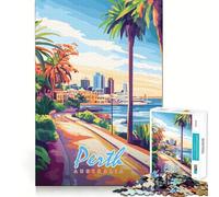 Perth, Australia Cityscape 1000 Pieces Jigsaw Puzzles for Teenagers Solid Logic Toy Peaceful Fun Precision Cut Amazing Present (38x26cm)