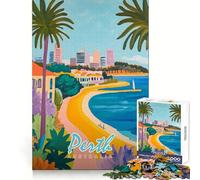 Perth, Australia Cityscape 1000 Pieces Jigsaws Adults Puzzles Gifts Strong Logic Toy Soothing Play Clear Edge Heartfelt Gift (38x26cm)