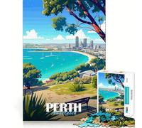 Perth, Australia Cityscape Jigsaw Puzzle 1000 Piece for Adults Smart Reason Toy Home Pastime Smooth Edge Art Collectible (50x75cm)