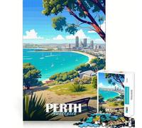 Perth, Australia Cityscape Jigsaw Puzzles 1000 Piece for Adults Strengthen Recall Leisure Fun Quality Edge Elegant Gift (38x52cm)