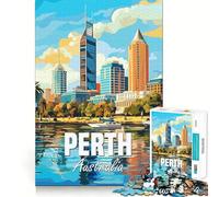 Perth Australia for Adults 1000 Piece Jigsaw Puzzle Mind Exercise Toy Family Joy Precision Cut Lovely Gift (38x26cm)