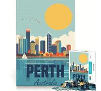 Perth Australia Jigsaw Puzzle 1000 Piece for Teenagers Strengthen Recall Calm Relax Quality Edge Perfect Present (38x52cm)
