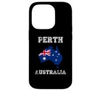 Perth Australia Vintage Australia Flag Map Design Case for iPhone 14 Pro
