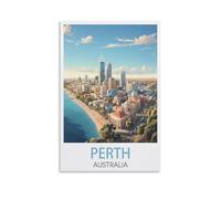 Perth Australia Vintage Travel Poster Coast 08x12inch(20x30cm) Print Poster Home Bathroom Bedroom Office Living Room Decor Canvas Poster