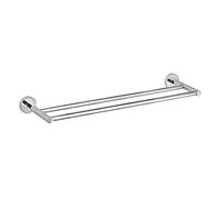 Perth Double Towel BAR Chrome 66CM X 6CM X 14.5CM, EasyFit Mount, Contemporary Design, Brass, 1 in Pack