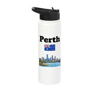 Perth Souvenir Western Australia Trip Australian Flag Stainless Steel Insulated Water Bottle