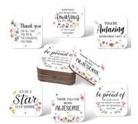 Perthlin 12 Pcs Thank You Gifts, Employee Appreciation Coasters Gifts, Inspirational Personalised Absorbent Coasters with Fiber Cork Base for Colleagues Teacher Nurses Volunteer Bulk Gift (Square)