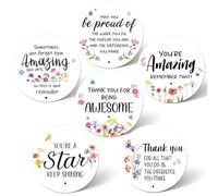 Perthlin 6 Pcs Thank You Gifts, Employee Appreciation Coasters Gifts, Inspirational Personalised Absorbent Coasters with Fiber Cork Base for Colleagues Teacher Nurses Volunteer Bulk Gift (Round)