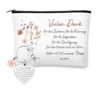 Perthlin Farewell Gift for Coworker Keychain + Makeup Bag Thanksgiving Gift for Coworker Friend Retirement Work Change Birthday Christmas (Pearless Purple)