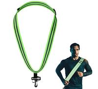 Perthlin Reflective Sash with Clip for Running High Adjustable Walking Belt High Visibility Reflective Gear for Walking, Cycling, Running Safety Reflector Gear for Men and Women (Green)