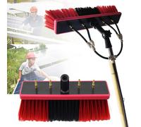 Pértiga para Limpieza de Ventanas, pértiga con alimentación de Agua/Manguera, Kit de Limpieza para Paneles solares y fotovoltaicos, Cepillo para Limpieza de Ventanas, cep
