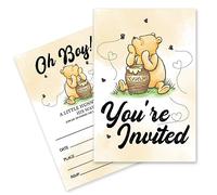 pertnate Pooh Bear Oh Boy Baby Shower Invitations Pooh Bear Baby Boy Baby Shower Party Invitations, 20 Cards with Envelopes