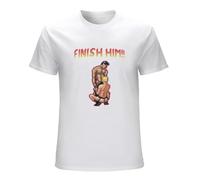 pertu Finish Him!! 16Bits Game Funny T-Shirt S2168 T Shirt for Men Male Tshirts 2020 Summer White Size L