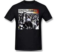 pertu Mens Disturbed Ten Thousand Fists Graphic Blouse Short Sleeve Casual T Shirt Size M Black