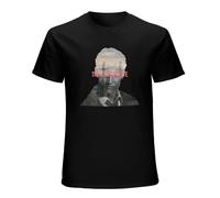 pertu Men's True Detective Double Exposure T-Shirts Black Size XXL
