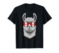 Peru Alpaca Portrait Sunglasses Peruvian Flag Peruvian Pride T-Shirt