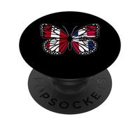 Peru and Dominican Mix Butterfly Half Peruvian Dominicana PopSockets Adhesive PopGrip
