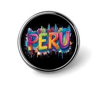 Peru Culture Round Pin Brooch Badge Button Stylish Aluminum Decorative for Clothes Backpacks Hats