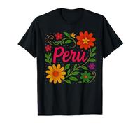 Perú Diseño Floral Andino Inspirado en el Arte Tradicional T-Shirt