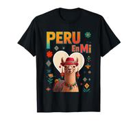 Peru En Mi Andean Llama Colorful Cultural Heritage Artwork T-Shirt