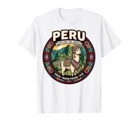 Peru Explore the Andes Travel Llama Value Graphic T-Shirt, Men, White, XL