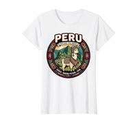 Peru Explore the Andes Travel Llama Value Graphic T-Shirt, Women, White, XS