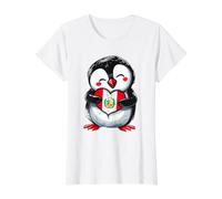 Peru Flag Cute Penguin Peruvian Pride Peruvian Roots Value Graphic T-Shirt, Women, White, S