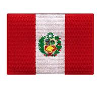 Peru Flag Embroidered Patch Peruvian Iron-On National Emblem