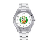Peru-Flag Logo Classic Wrist Watches for Men Casual Business Watch Stainless Steel Band for Boyfriend Father