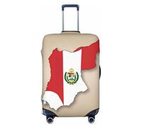 Peru Flag map 02 Print Travel Luggage Cover Suitcase Cover Protector Suitcase Washable Baggage Covers Anti-Scratch