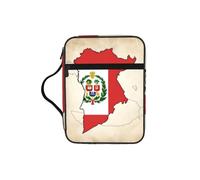 Peru Flag Map 03 Print Bible Cover Lightweight Tablet Sleeve Durable Makeup Bag Pencil Case for Church School Travel