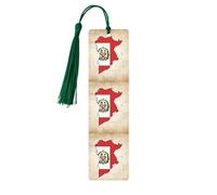 Peru Flag Map 03 Print Reading Page Markers Wooden Bookmarks, 5pcs Wood Bookmarks with Tassels, Gifts for Men Women