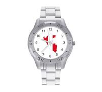 Peru Flag Map Business Stainless Watch Fashion Designer Wristwatch Easy Reader Analog Watches Gifts for Men