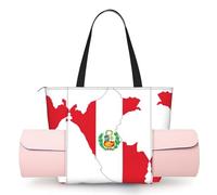 Peru Flag Map Print Ladies Handbag Multi Purpose Casual Bag Durable Camping Bag Hiking Bag for Workout Beach Travel