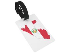 Peru Flag Map Print Luggage Tag for Suitcases Cute Waterproof and Reusable Travel Bag Backpack Tags Gifts