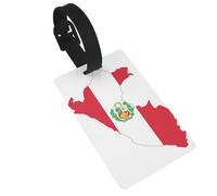 Peru Flag Map Print Luggage Tags Quick Install Airplane Travel Essentials for Suitcases Durable PVC Bag Tag