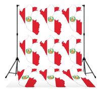 Peru Flag Map Print Photo Studio Background 5x7ft Soft Photo Backdrop Curtain For Studio Content Creator Equipment