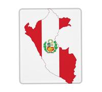 Peru Flag Map Print Small Desk Pad,Rubber Base with Precision Stitched Edges,Perfect for Office,Gaming