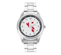 Peru Flag Map Simple Stainless Watch Fashion Designer Wristwatch Easy Reader Analog Watches Gifts for Men