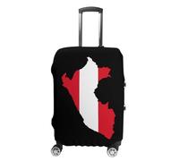 Peru Flag Map Travel Luggage Case Cover Washable Suitcase Protector Funny Protective Baggage Fits 19-32 Inch