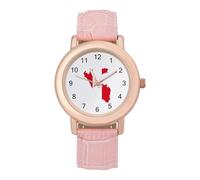 Peru Flag Map Women Simplicity Watch with Leather Strap Easy Reader Ladies Wristwatch