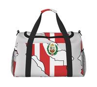 Peru flag map01 print Travel Duffle Bag Gym Bag for Women,Puffer Tote Bag,Weekender Overnight Bag Organizer, Black, One Size