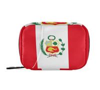 Peru Flag Peruvian National Red Travel Bag with Detachable Compartments Attachable Weekly Pill Organizer